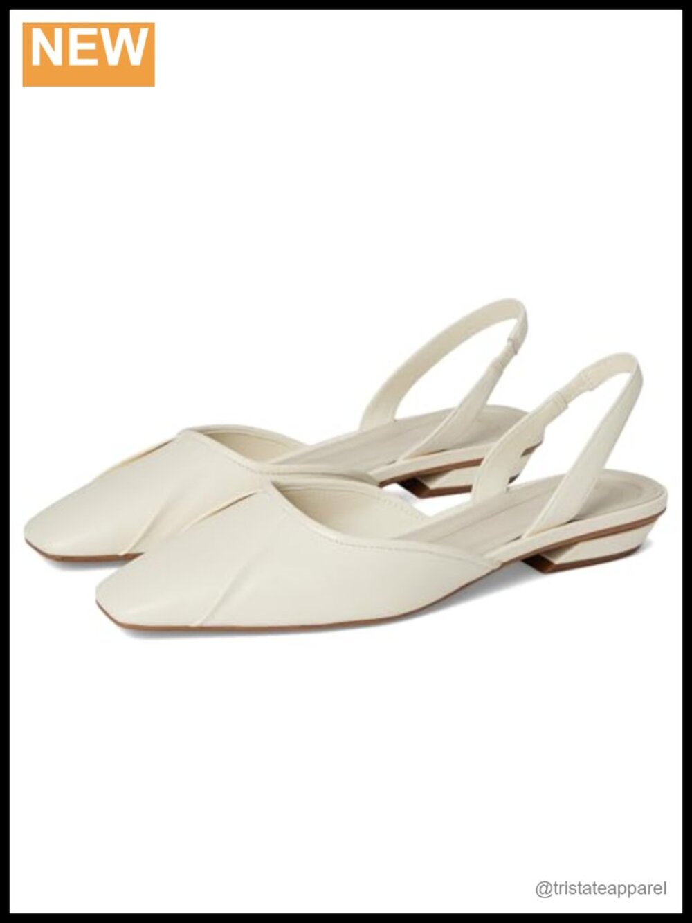Slingback Block Heel Leather Sandals Square Toe Casual Party